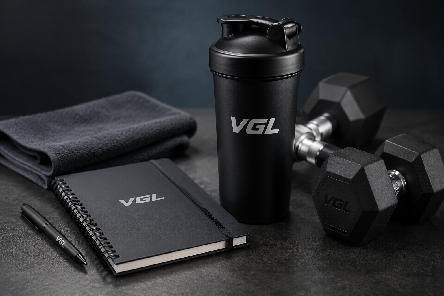 Mancuernas, botella deportiva, cuerda y accesorios de entrenamiento VGL